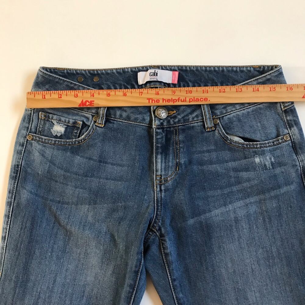 CAbi Jeans Mojave Slim Boyfriend 5165 Blue Low Rise Distressed Size 4  EUC - Picture 8 of 12